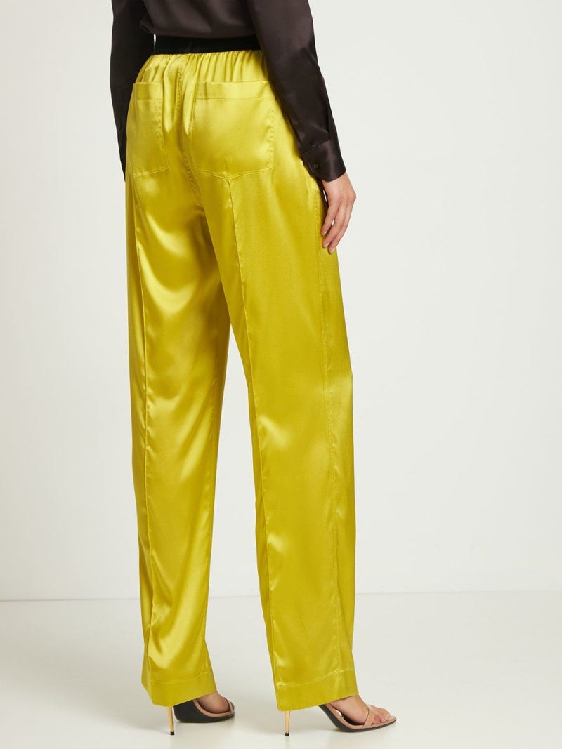 Logo silk satin pajama pants - 3