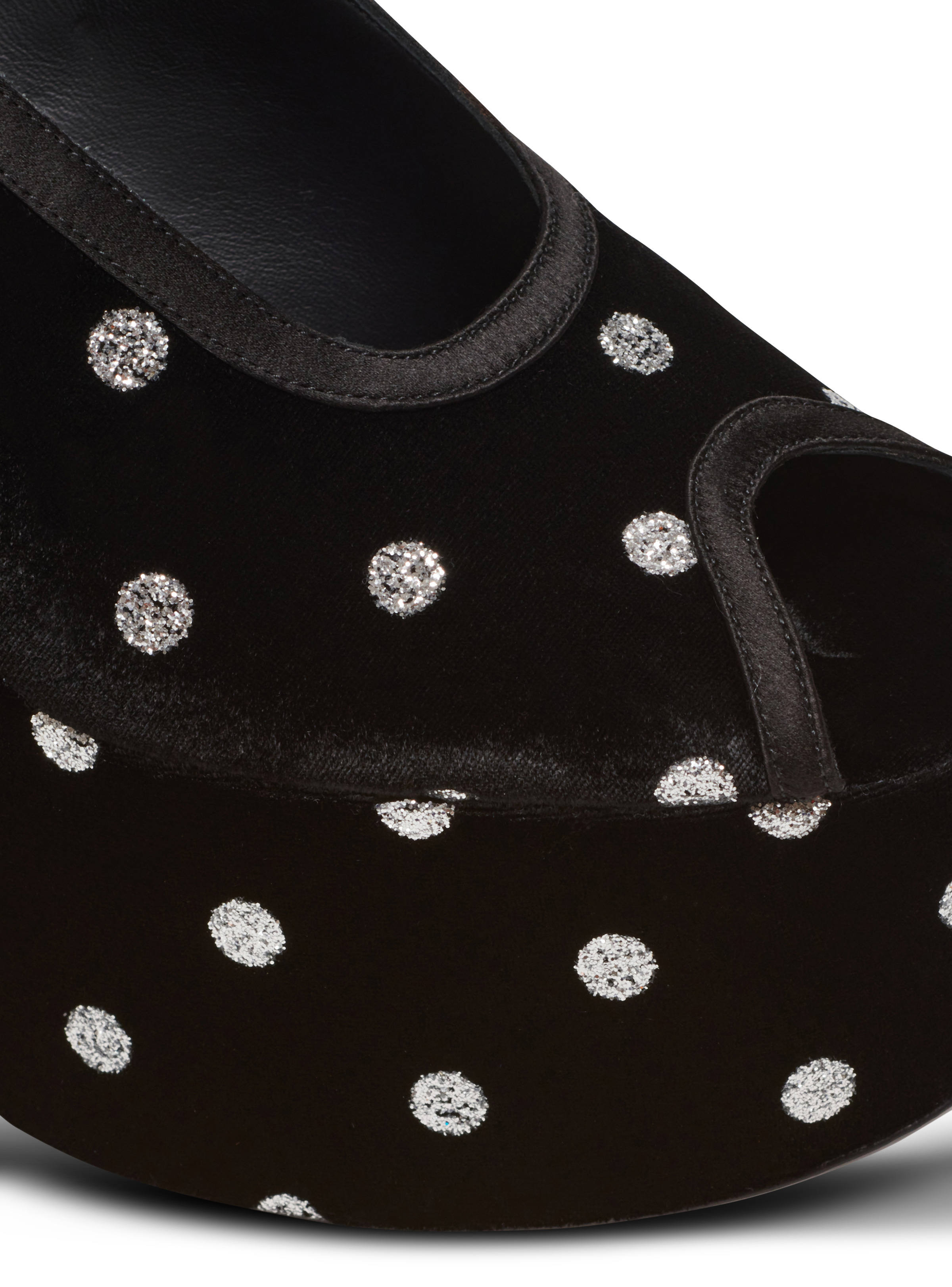 Cam sandals in velvet with polka dots - 6