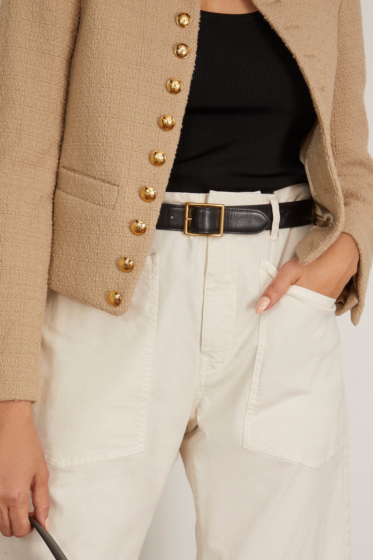 Gabriele Belt in Black with Antique Gold - 2