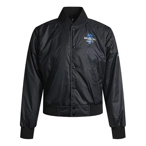 Nike MENS City Edition Courtside Brooklyn Nets Casual Tat Baseball Jacket Black CN1431-010 - 1