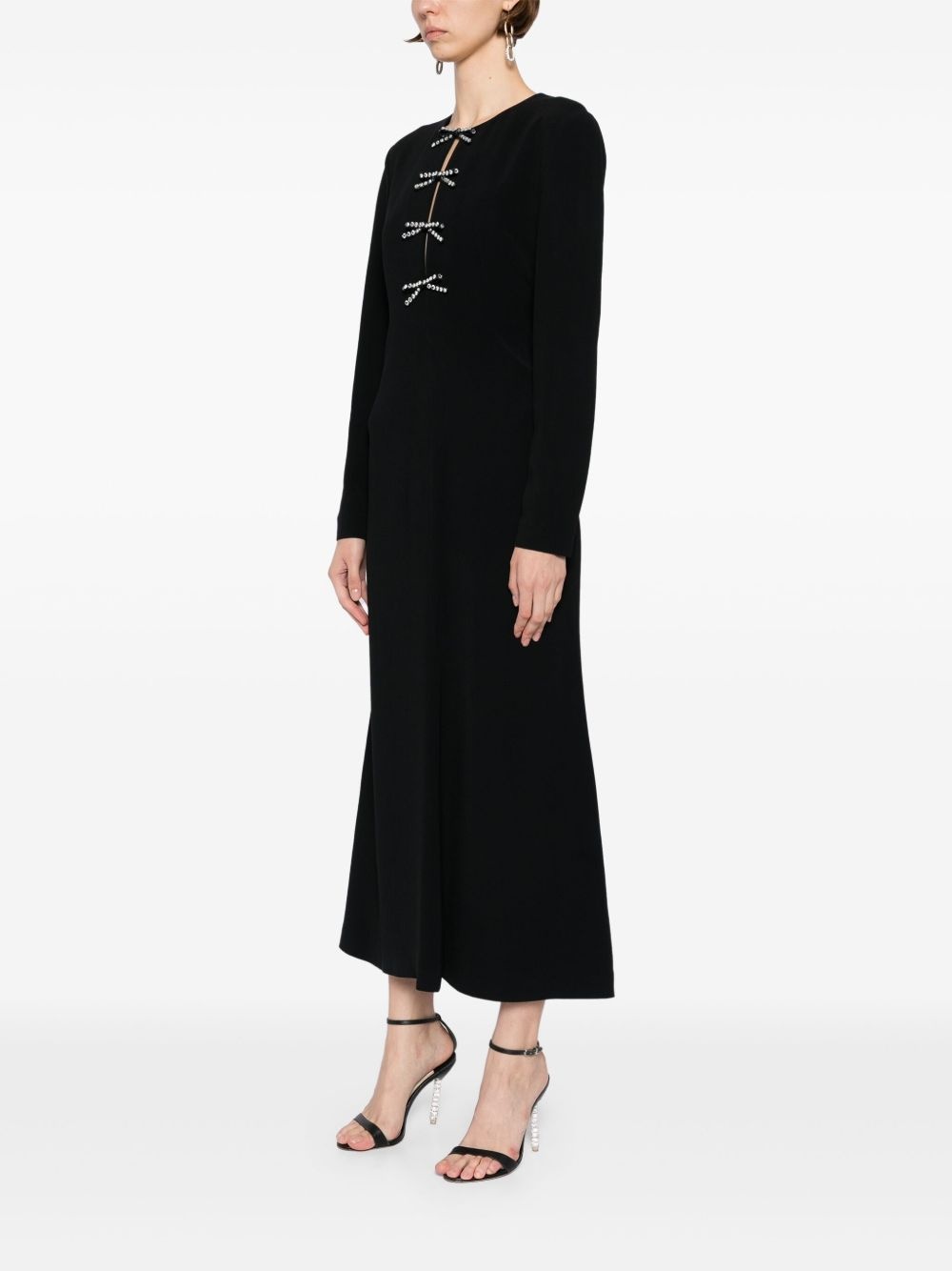 crystal-bow midi dress - 3