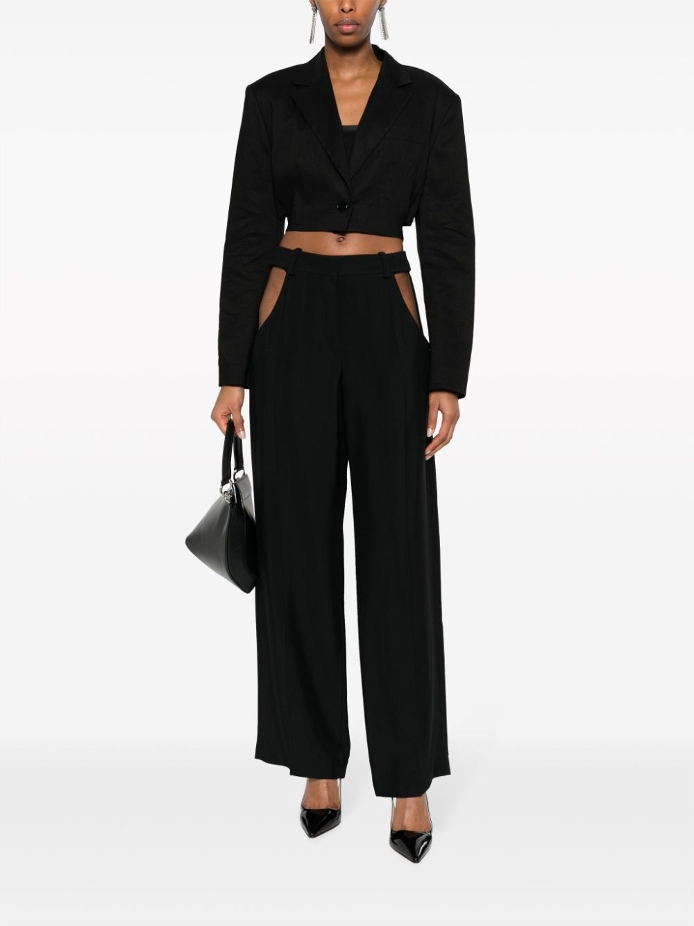 wide-leg cut-out trousers - 2
