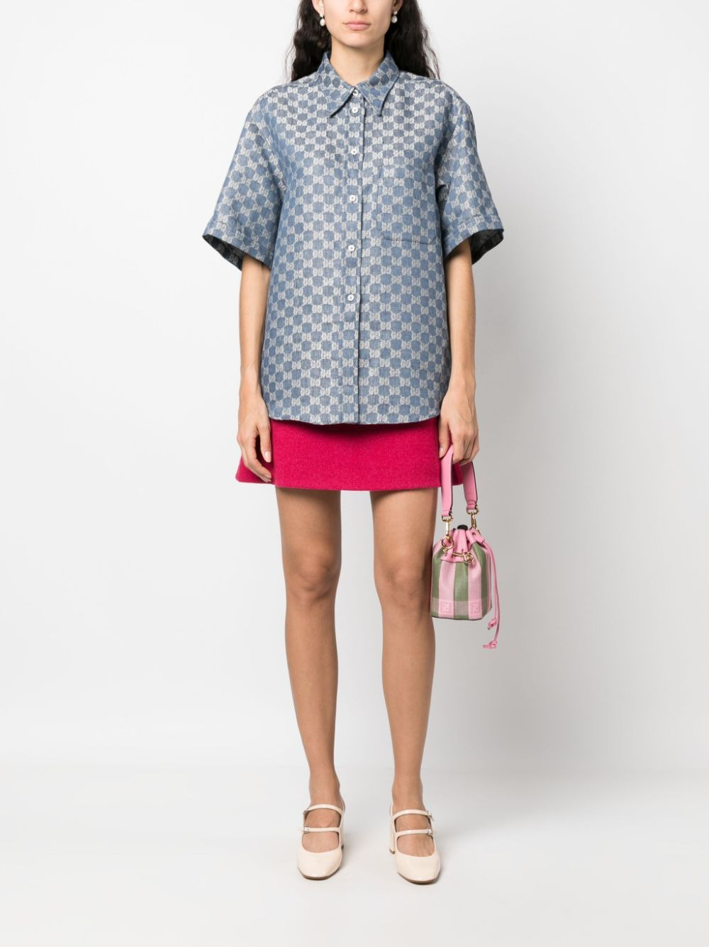 GG linen jacquard shirt - 2