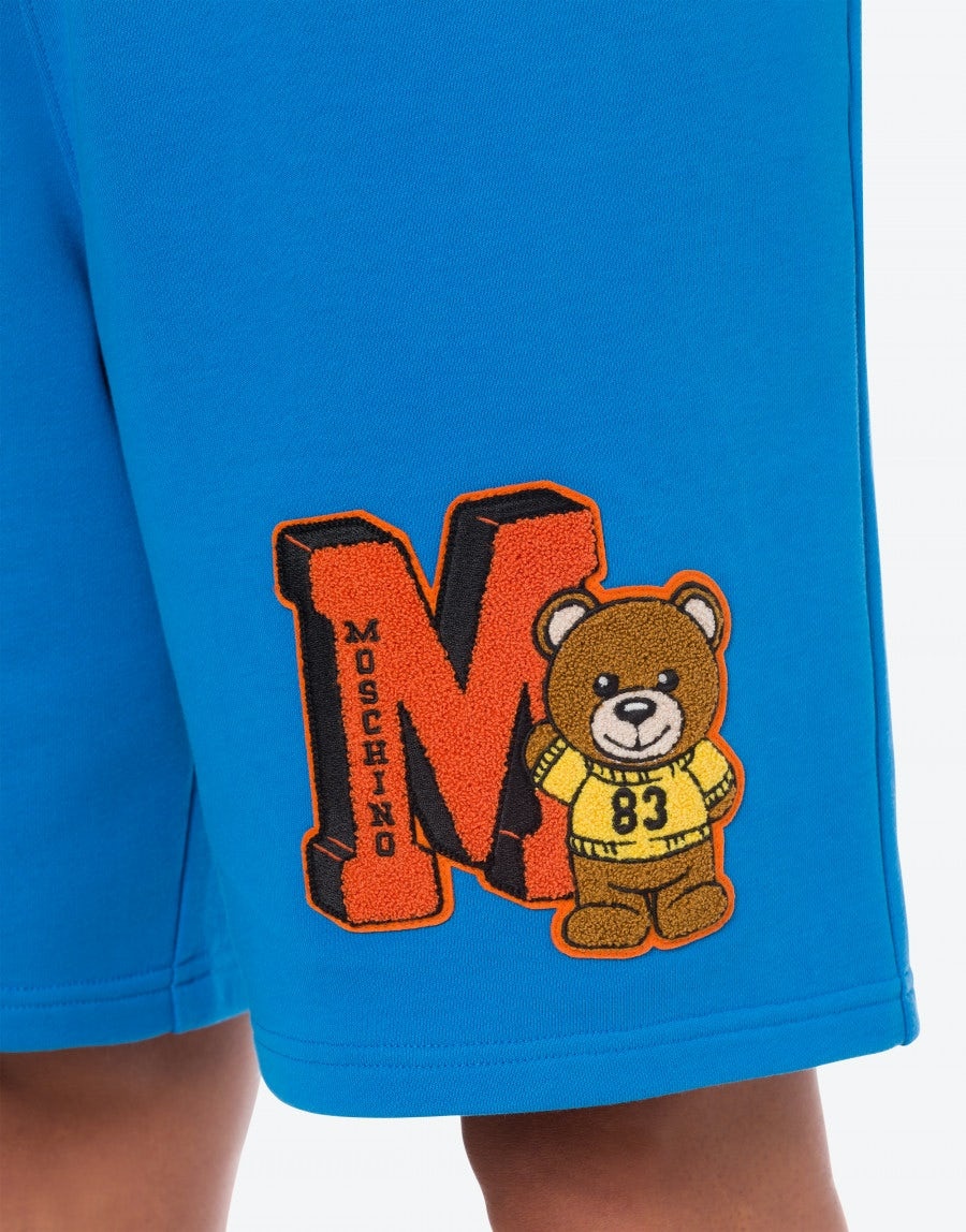 VARSITY TEDDY BEAR ORGANIC FLEECE BERMUDA SHORTS - 4