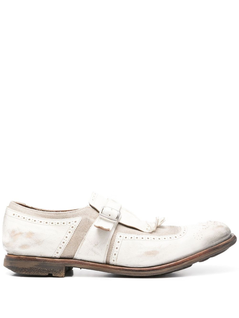 distressed-finish monk shoes 1