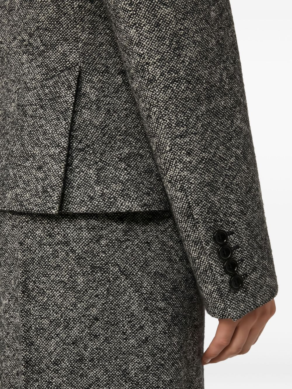 single-button tweed blazer - 4