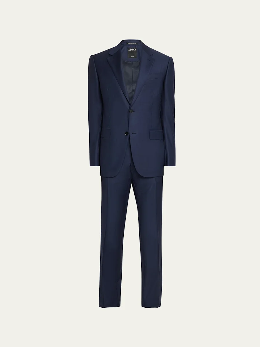 Men's Trofeo Wool Texture-Stripe Two-Piece Suit - 1