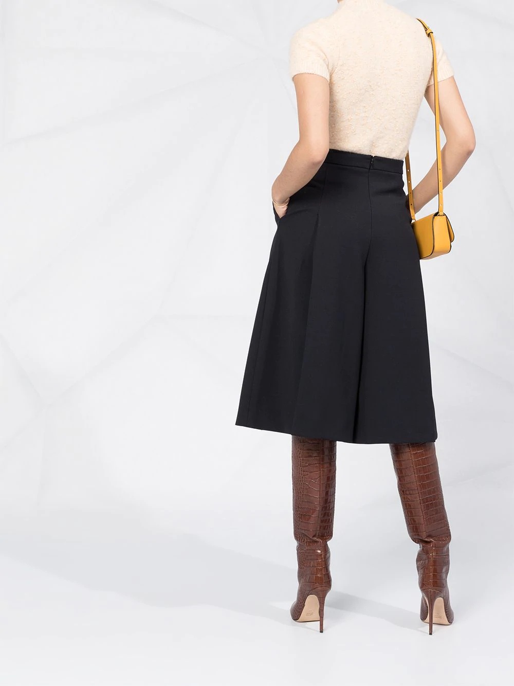 high-waist pleated culottes - 6