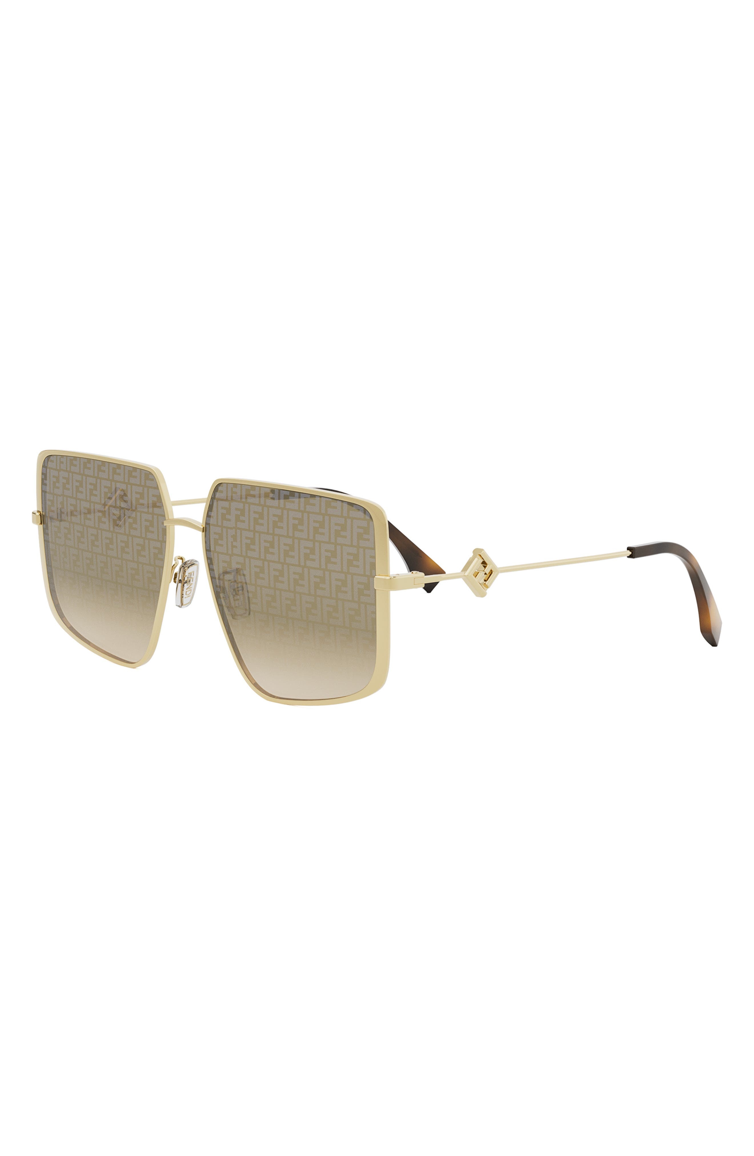 Fendi Diamonds 59mm Gradient Geometric Sunglasses in Shiny Endura Gold /Brown at Nordstrom - 2