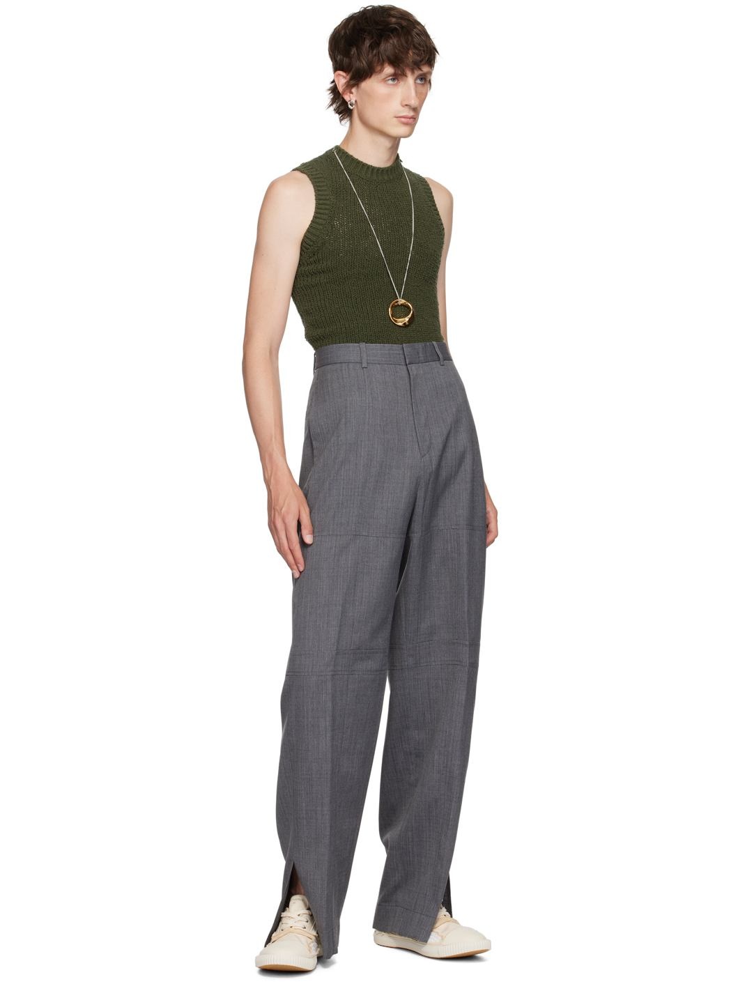 Gray Vented Trousers - 4