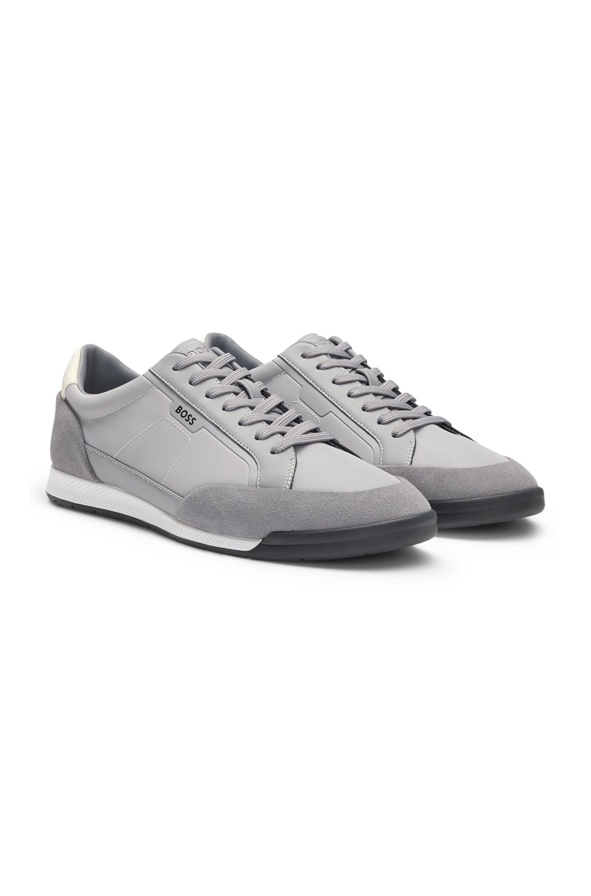 LOW-TOP TRAINERS WITH SUEDE AND FAUX LEATHER - 2