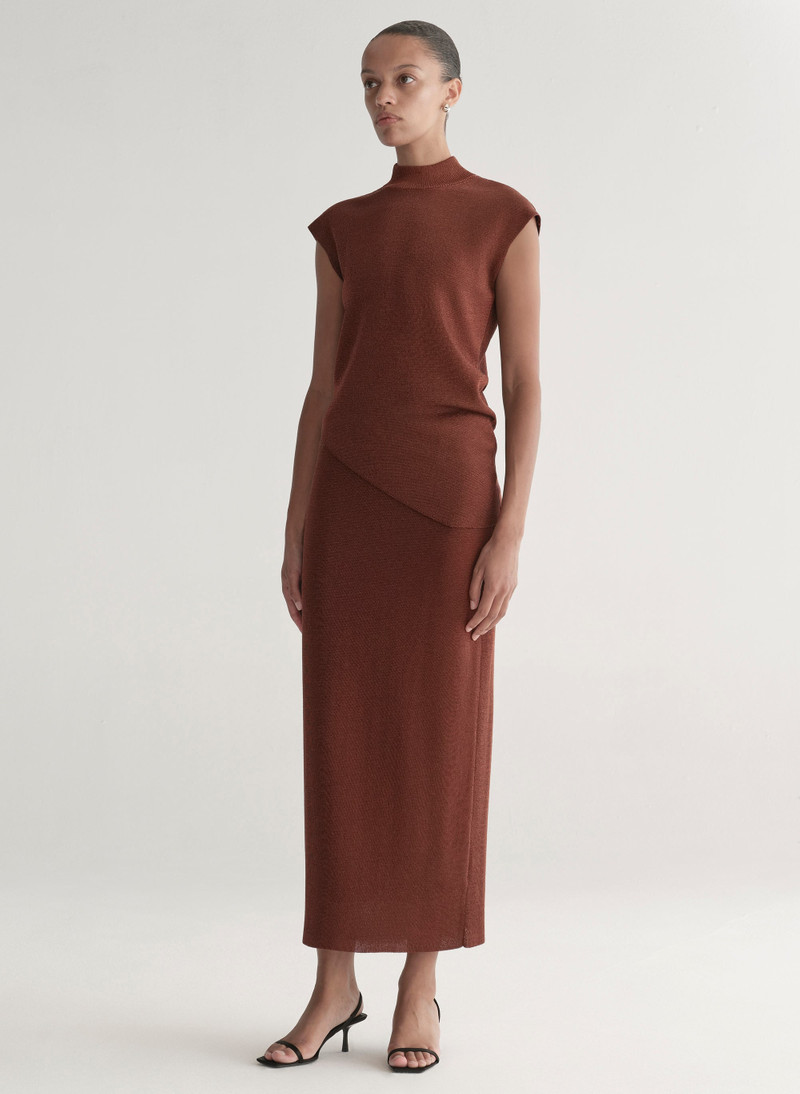 Edith Metallic Knit Asymmetric Top 5