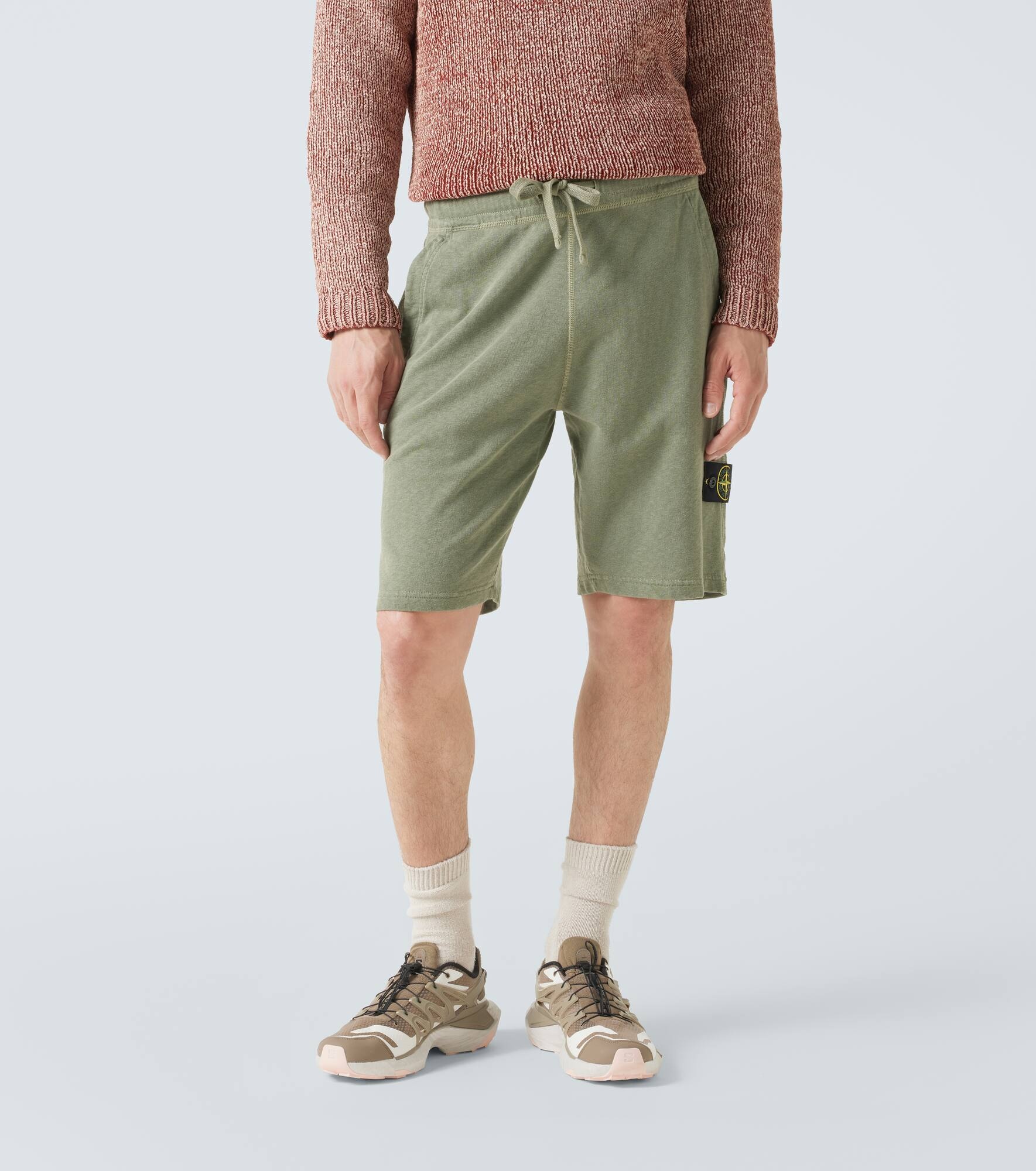Compass cotton fleece shorts - 3