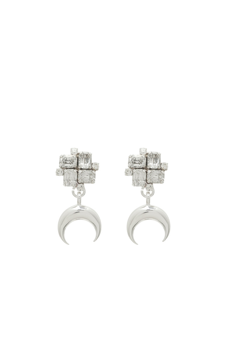 RECTANGLE CRYSTALS & MOON EARRINGS 1