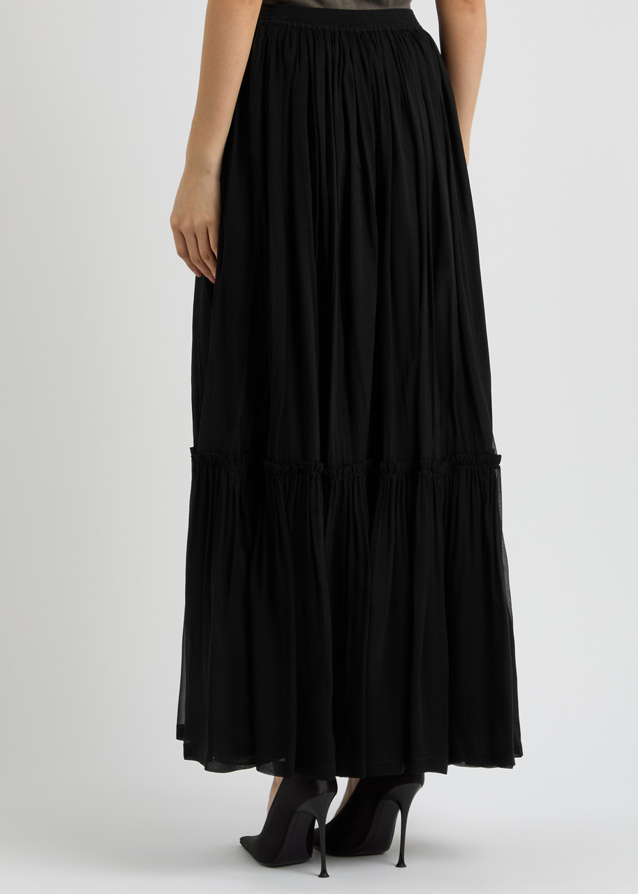 Saint Laurent Silk-chiffon Midi Skirt - 3