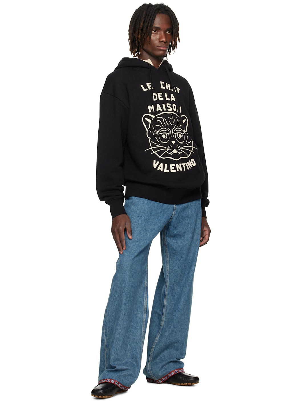 Black 'Le Chat De La Maison' Hoodie - 4