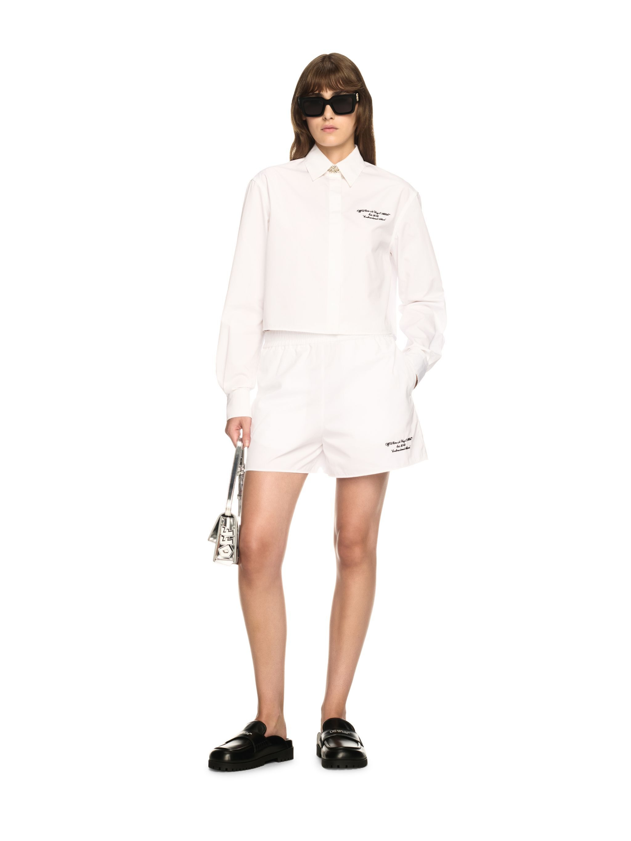 White Poplin Shorts - 2