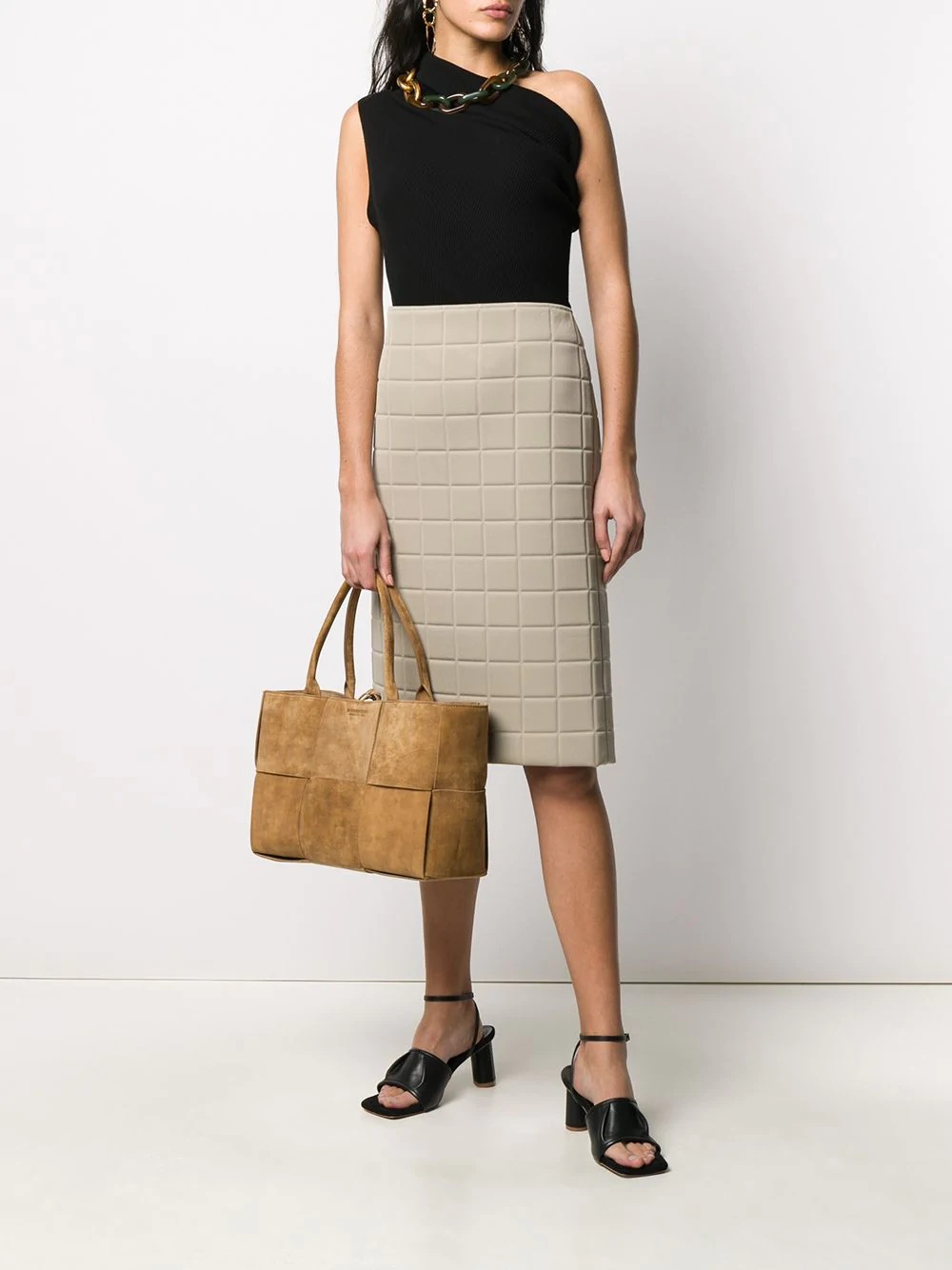 quilted straight skirt - 2