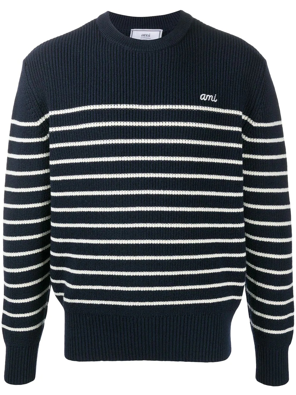 rib-knit striped jumper - 1