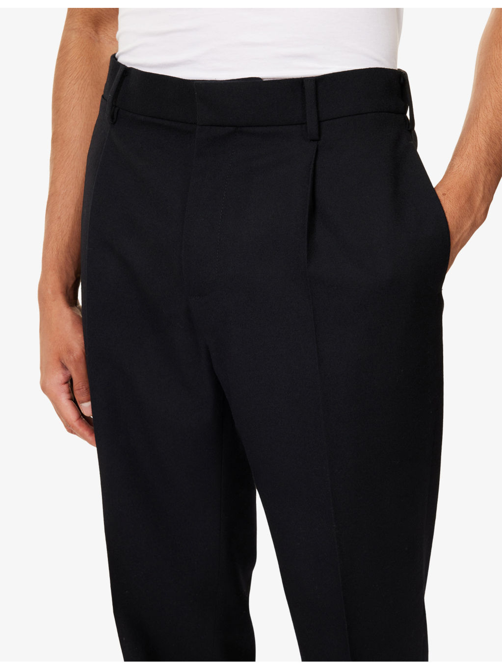 Tapered-Leg Belted Wool Trousers - 5