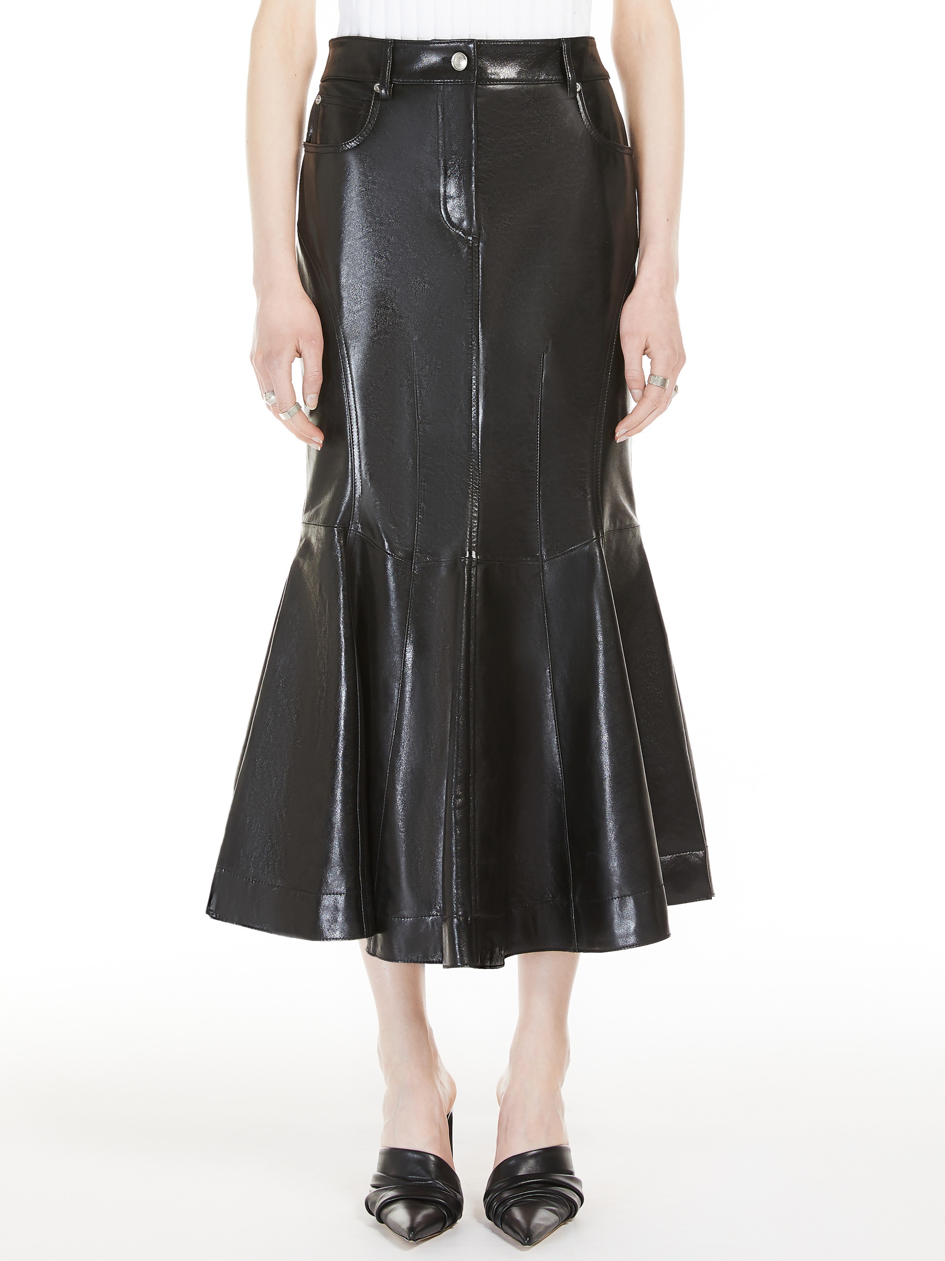PAPIRO Nappa-leather mermaid skirt - 3