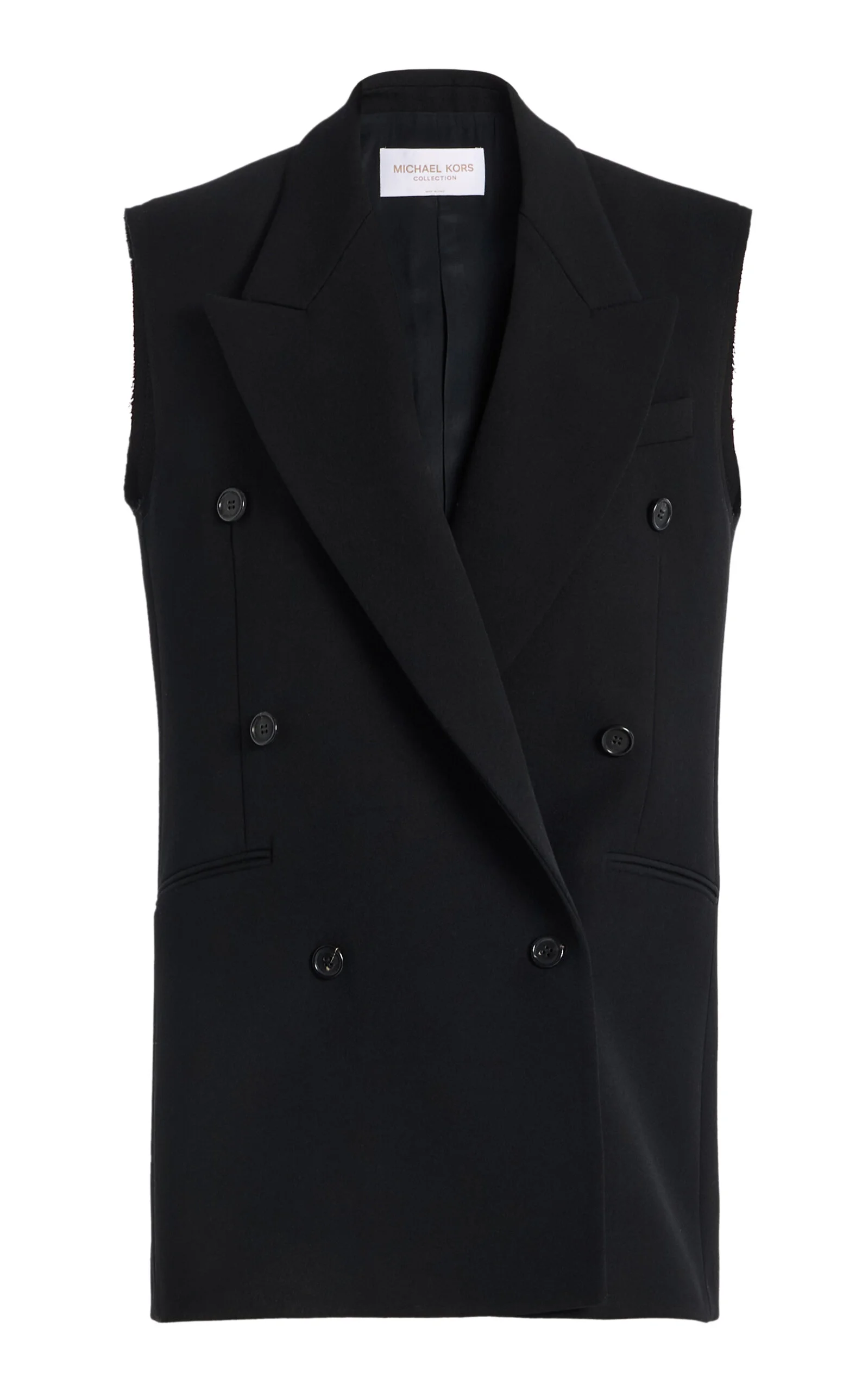 Frayed Wool Gabardine Vest - 1