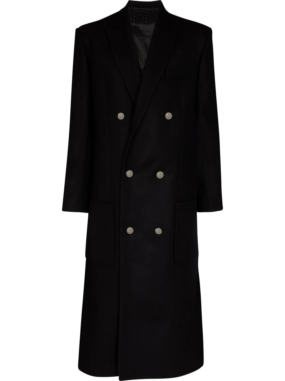 double-breasted tailored coat - 1