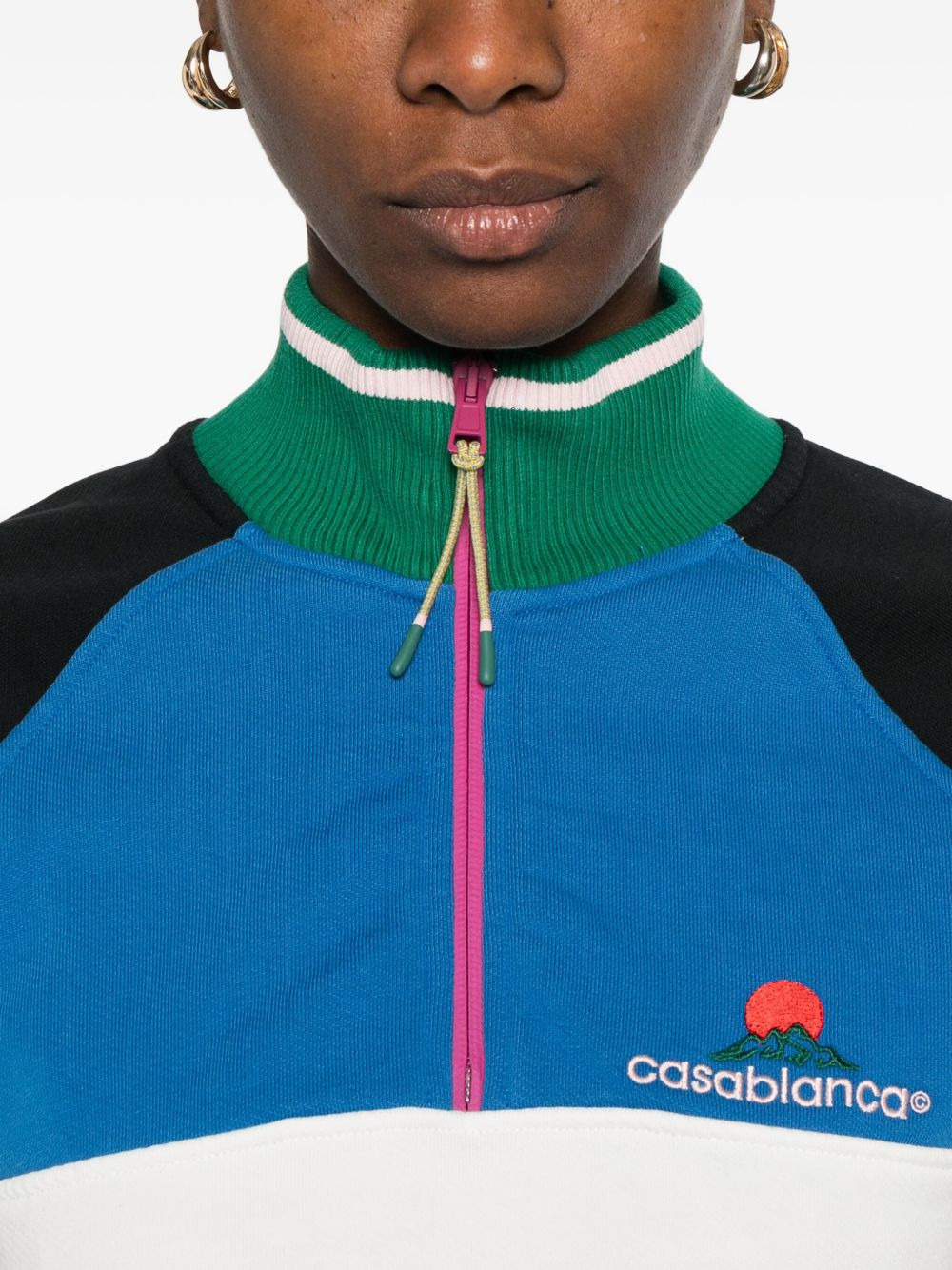 colour-block quarter-zip sweatshirt - 5