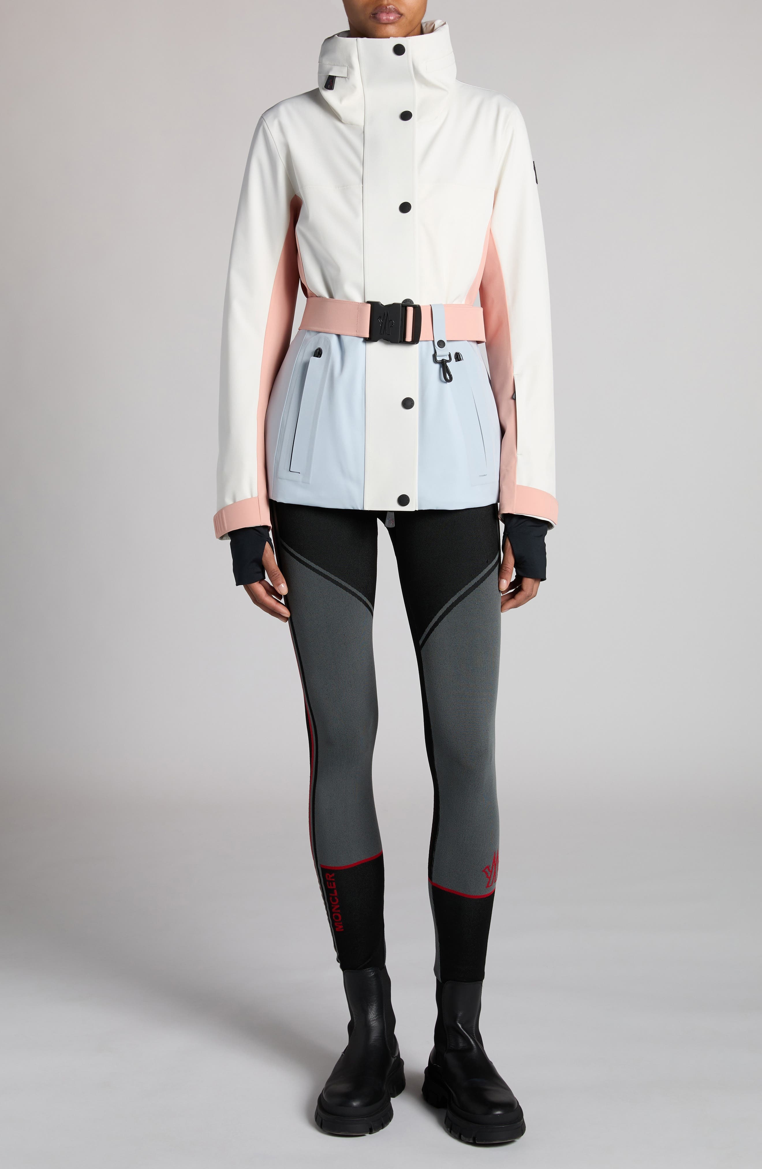 Moncler Grenoble Hainets Colorblock Ski Jacket in Talco/Alluminio at Nordstrom - 2