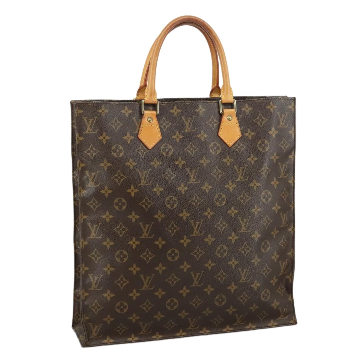LOUIS VUITTON Monogram Sac Plat Hand Bag M51140 - 1