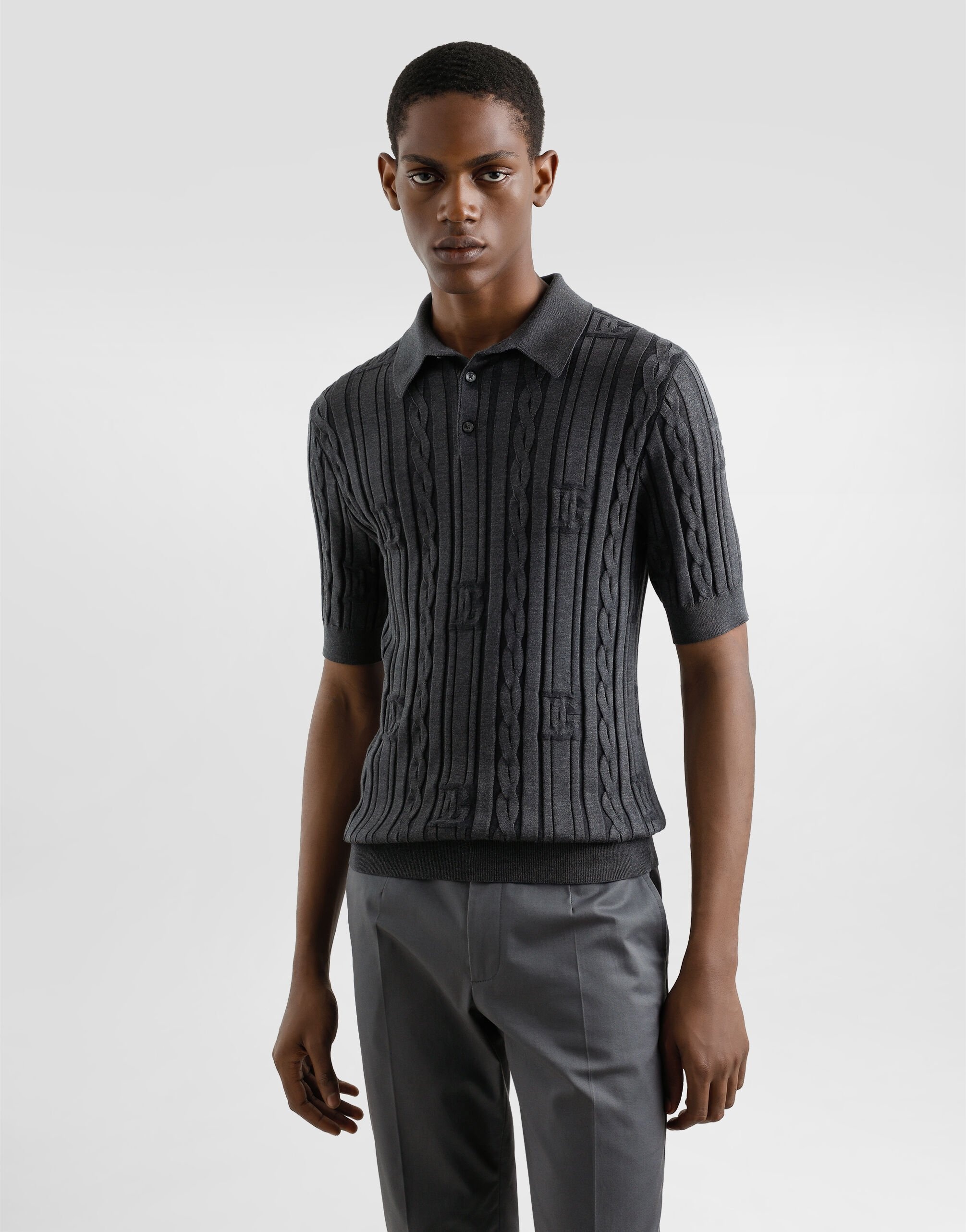 Silk and cotton polo-shirt - 5