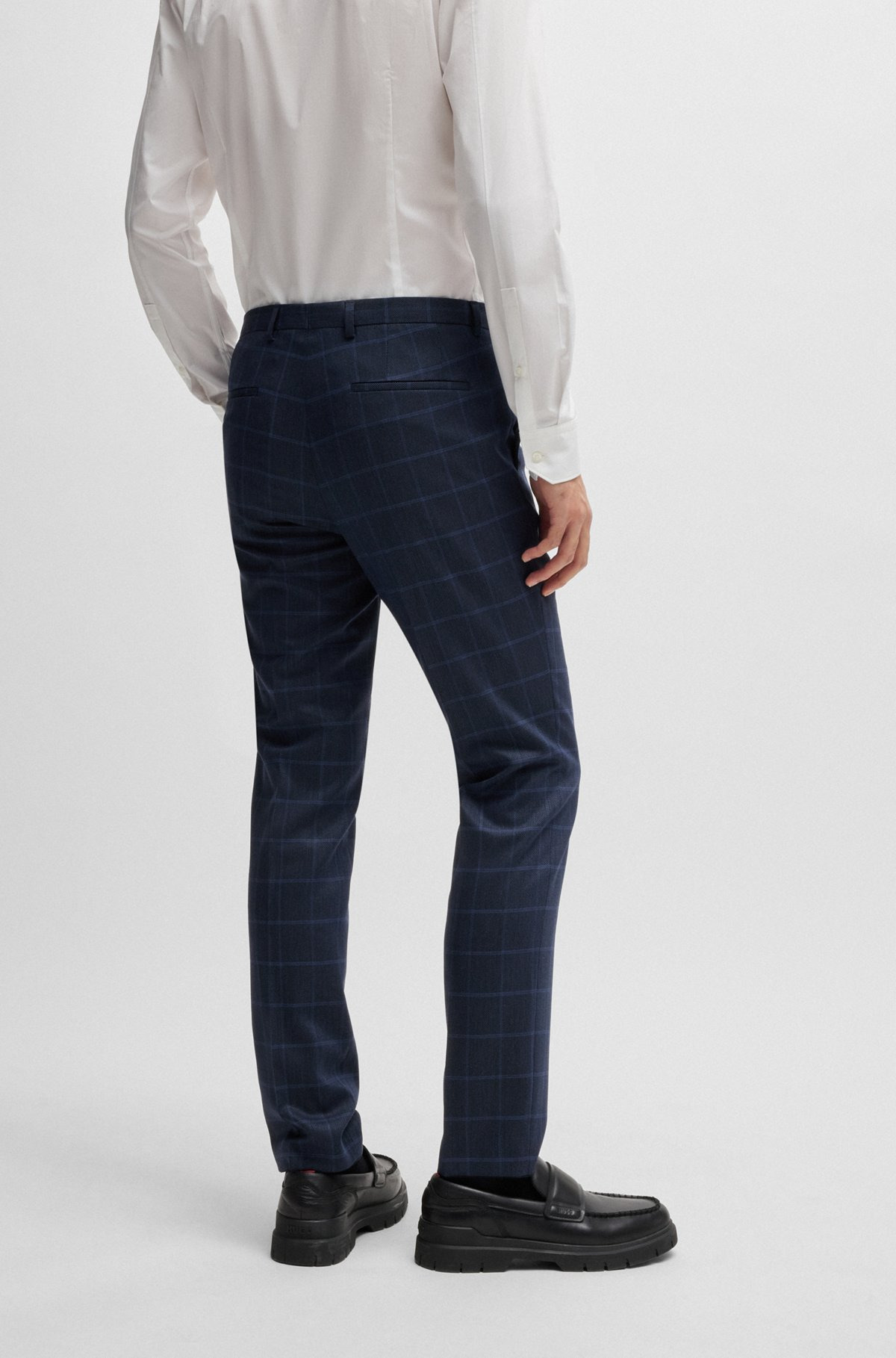 EXTRA-SLIM-FIT SUIT IN CHECKED PERFORMANCE-STRETCH CLOTH - 7