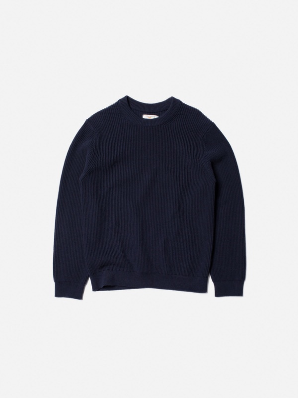 August Rib Cotton Sweater Navy - 1