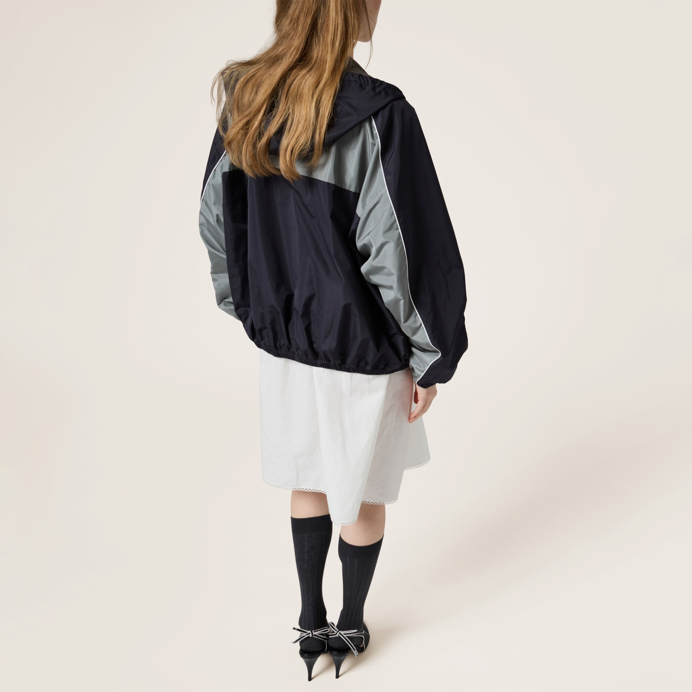 Miu Miu Technical silk zipper blouson jacket | REVERSIBLE