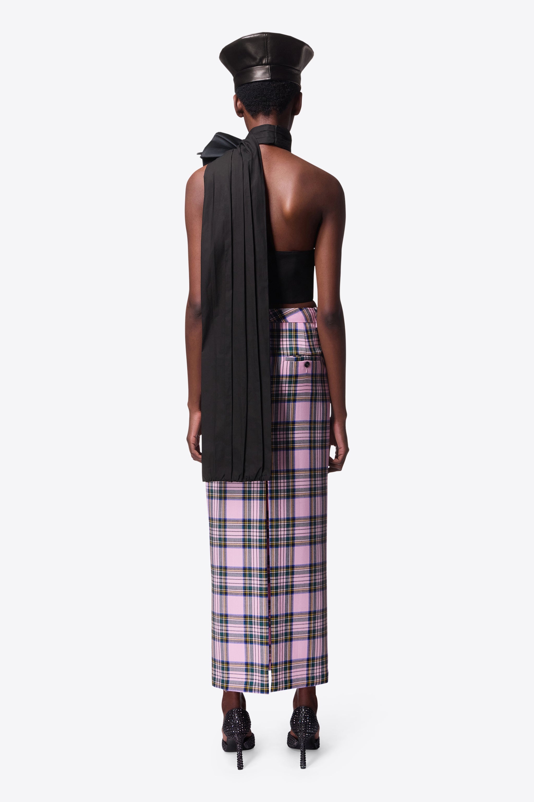 CHECKED MIDI SKIRT - 5