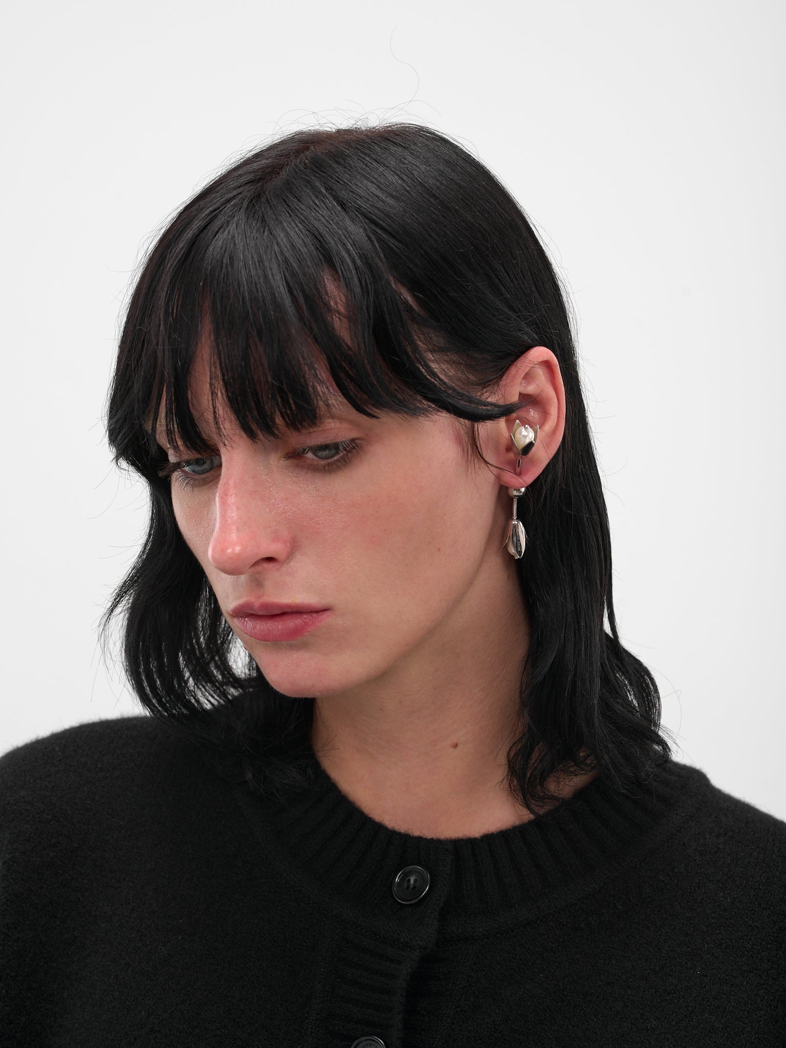 Double-Ended Flower Stud Earring - 2