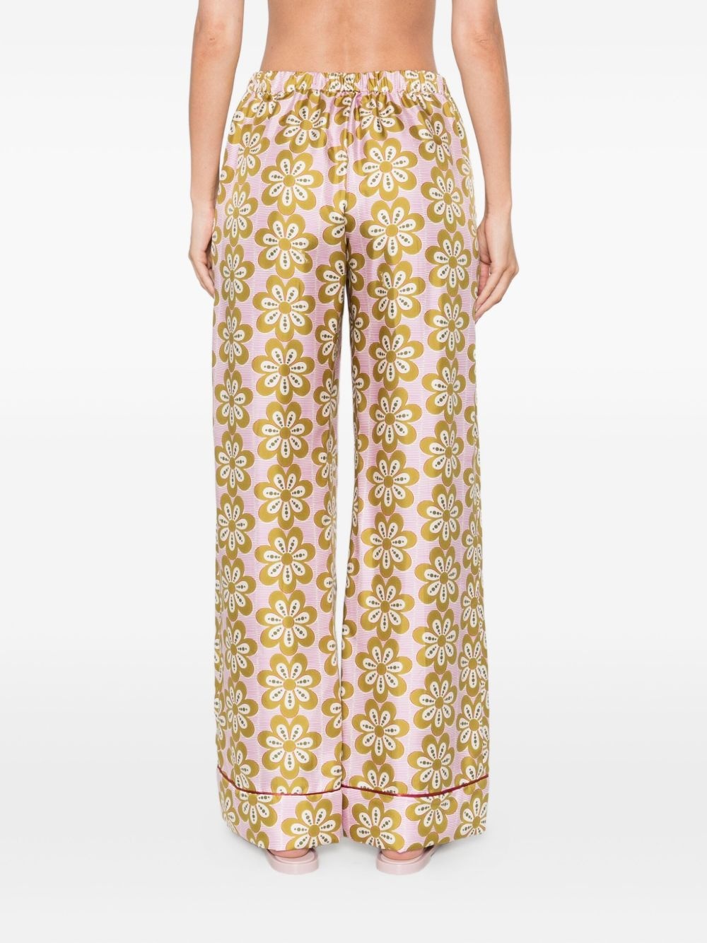 floral-print silk trousers - 4