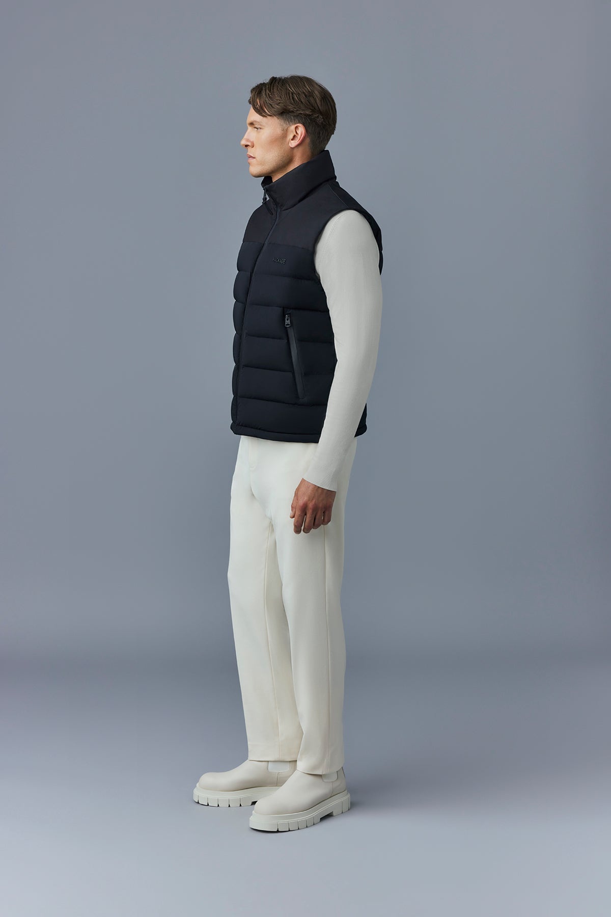 BOBBIE-CITY Agile-360 stretch light down vest with stand collar - 3