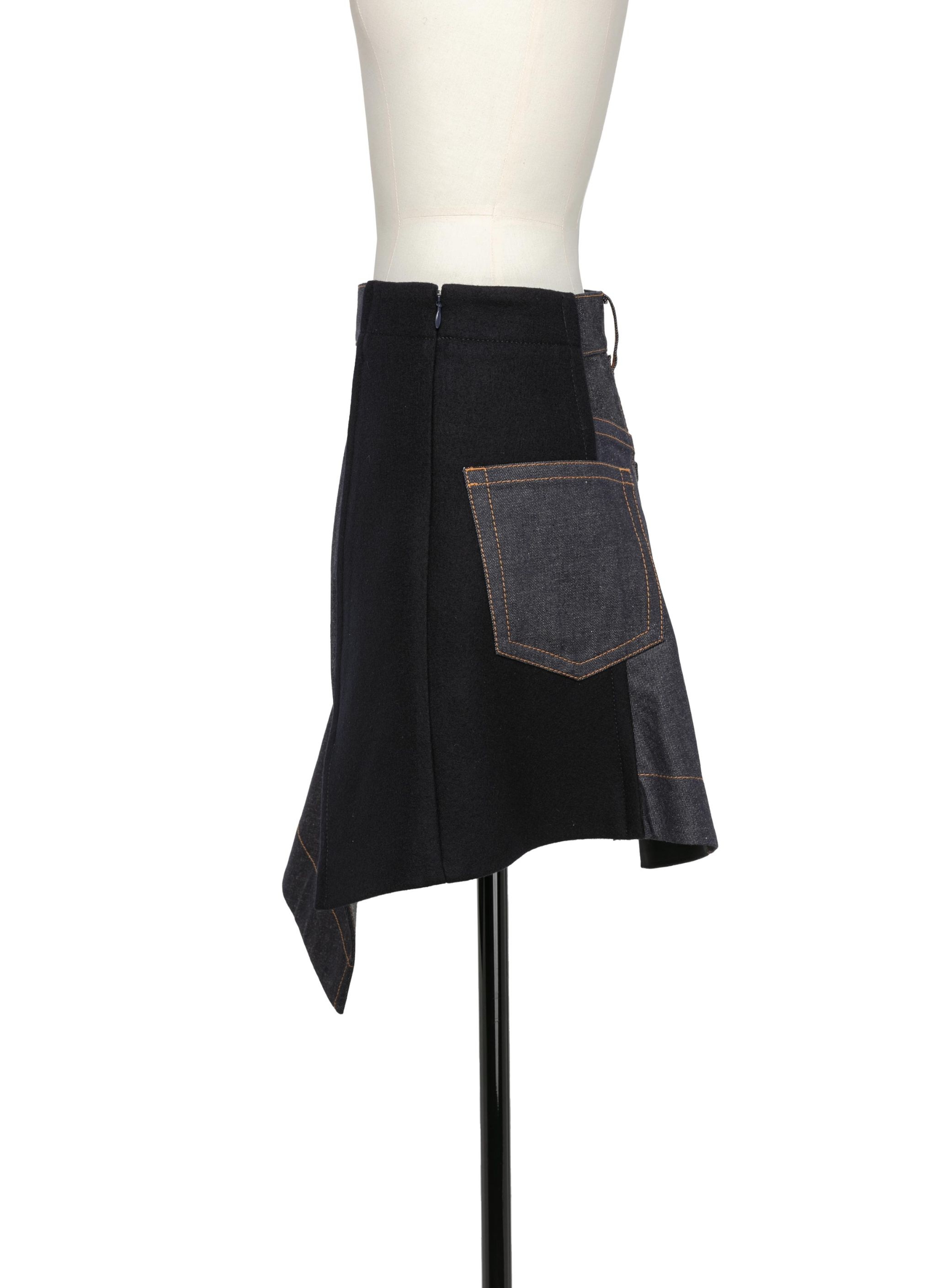 Denim x Wool Melton Skirt - 5