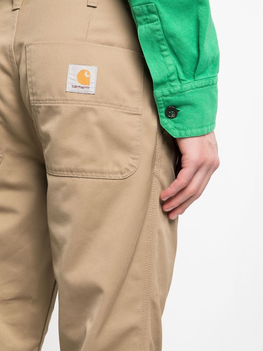 pleat-detail four-pocket chinos - 5