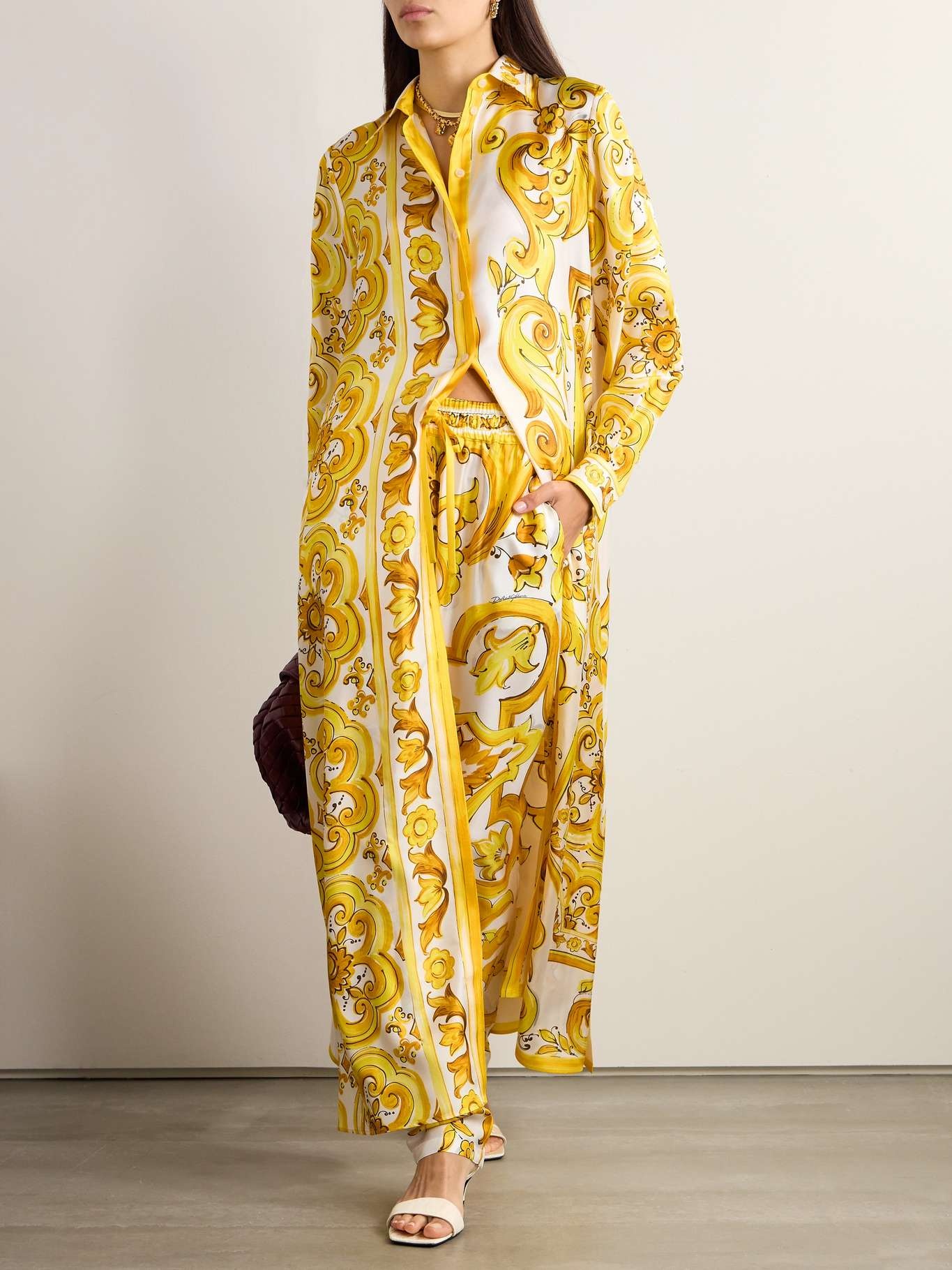 Printed silk-twill maxi shirt dress - 2