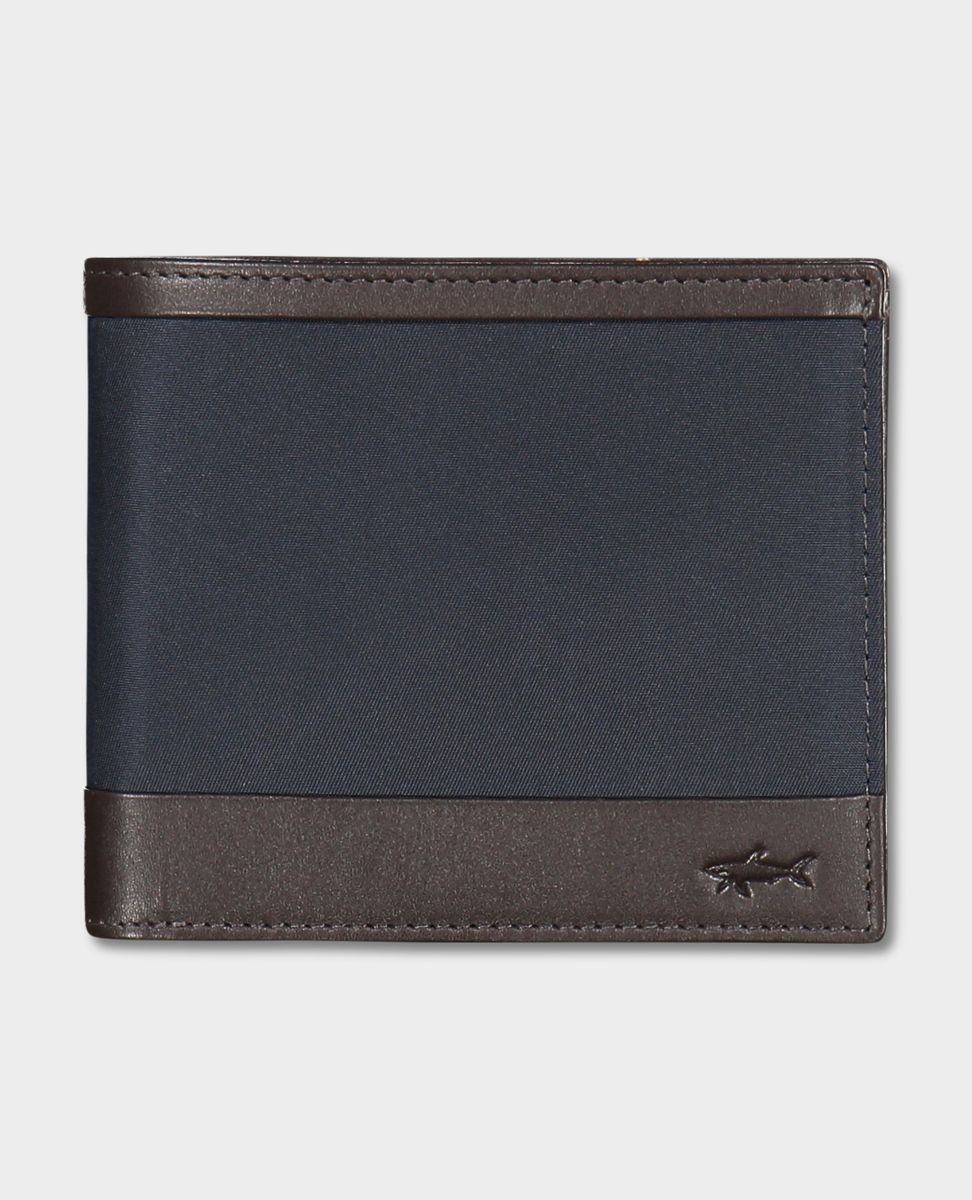 Leather and recycled fabric Wallet - 1