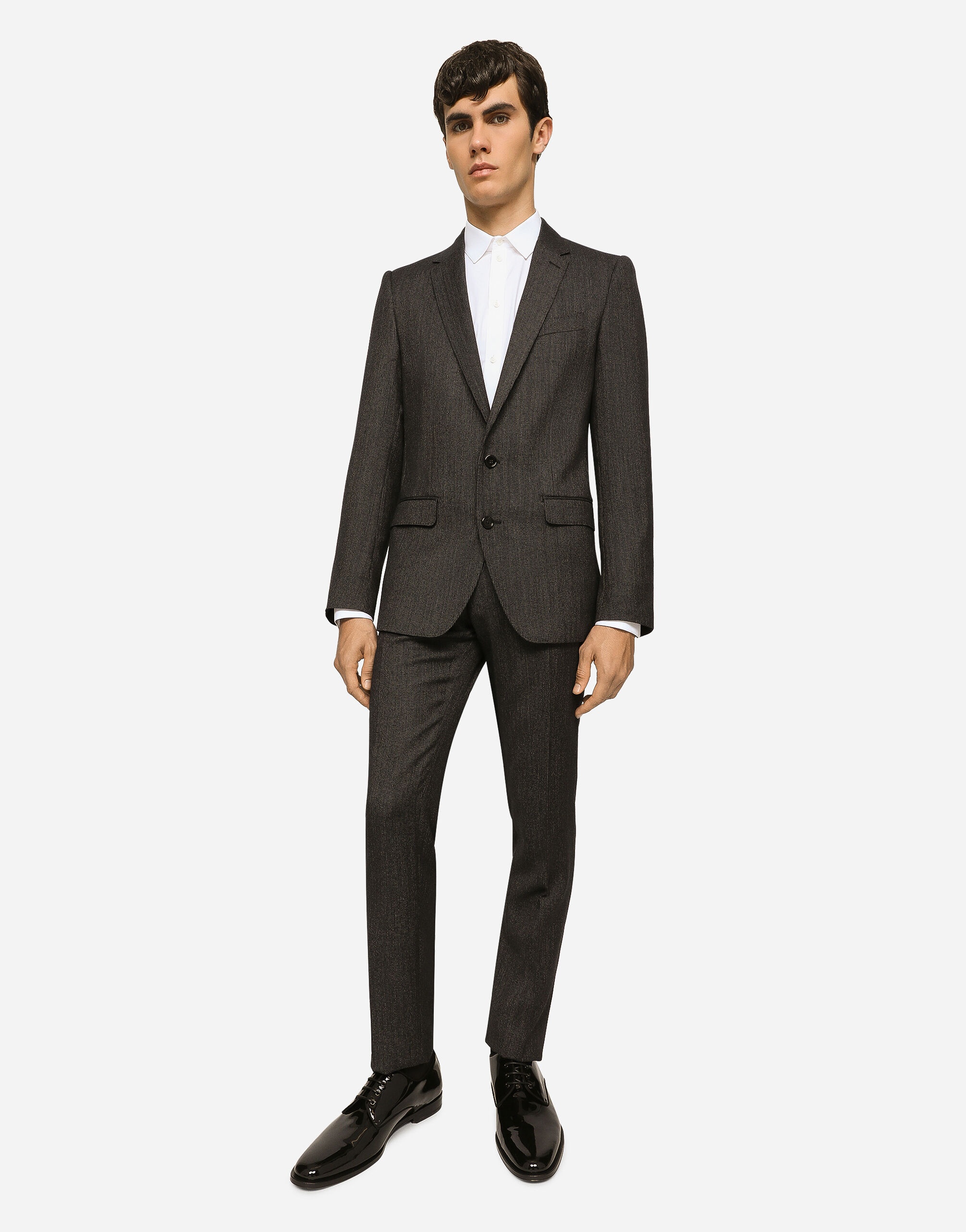 Single-breasted pinstripe wool Martini-fit suit - 8