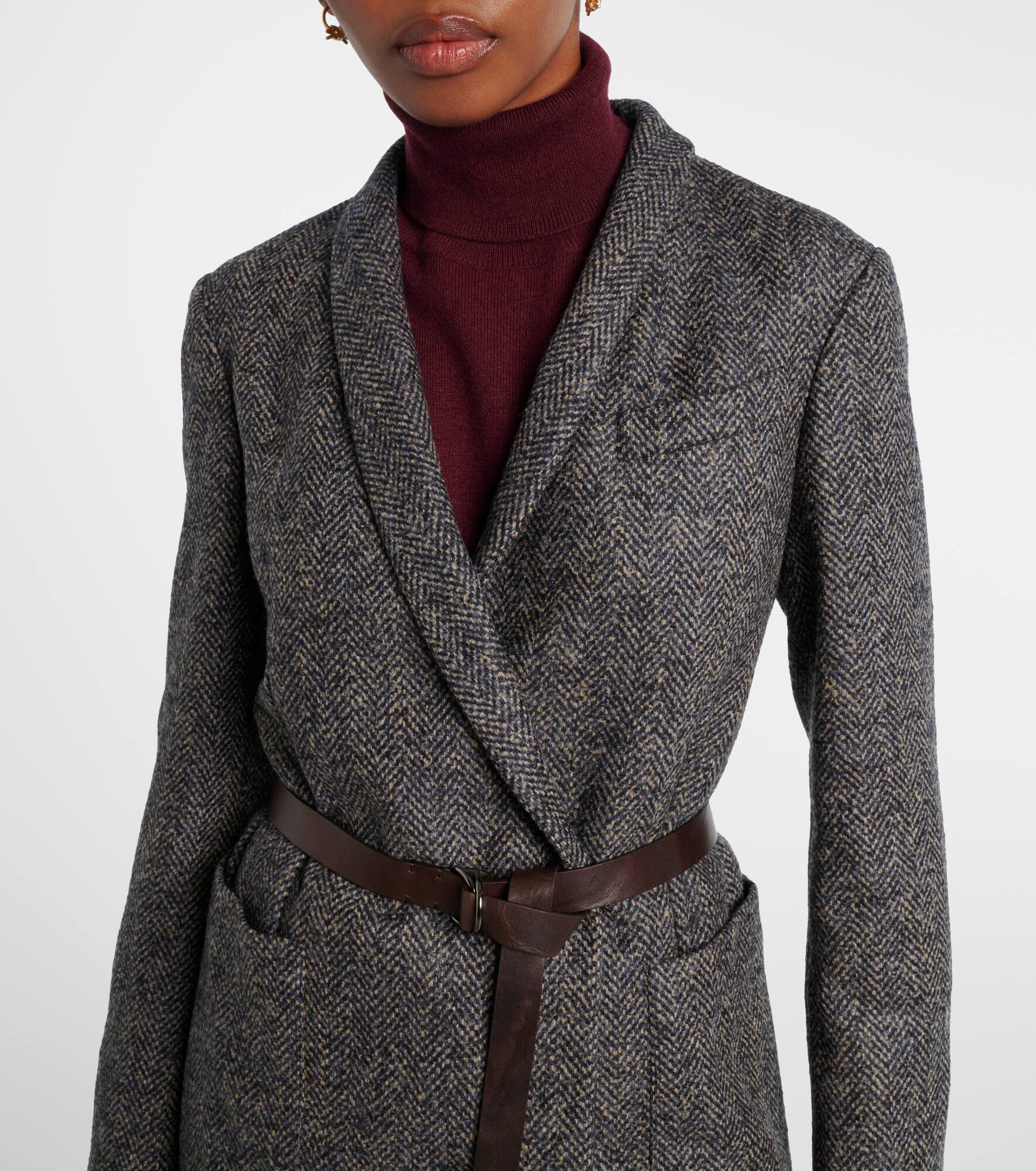 Herringbone Monili wool-blend tweed blazer - 5