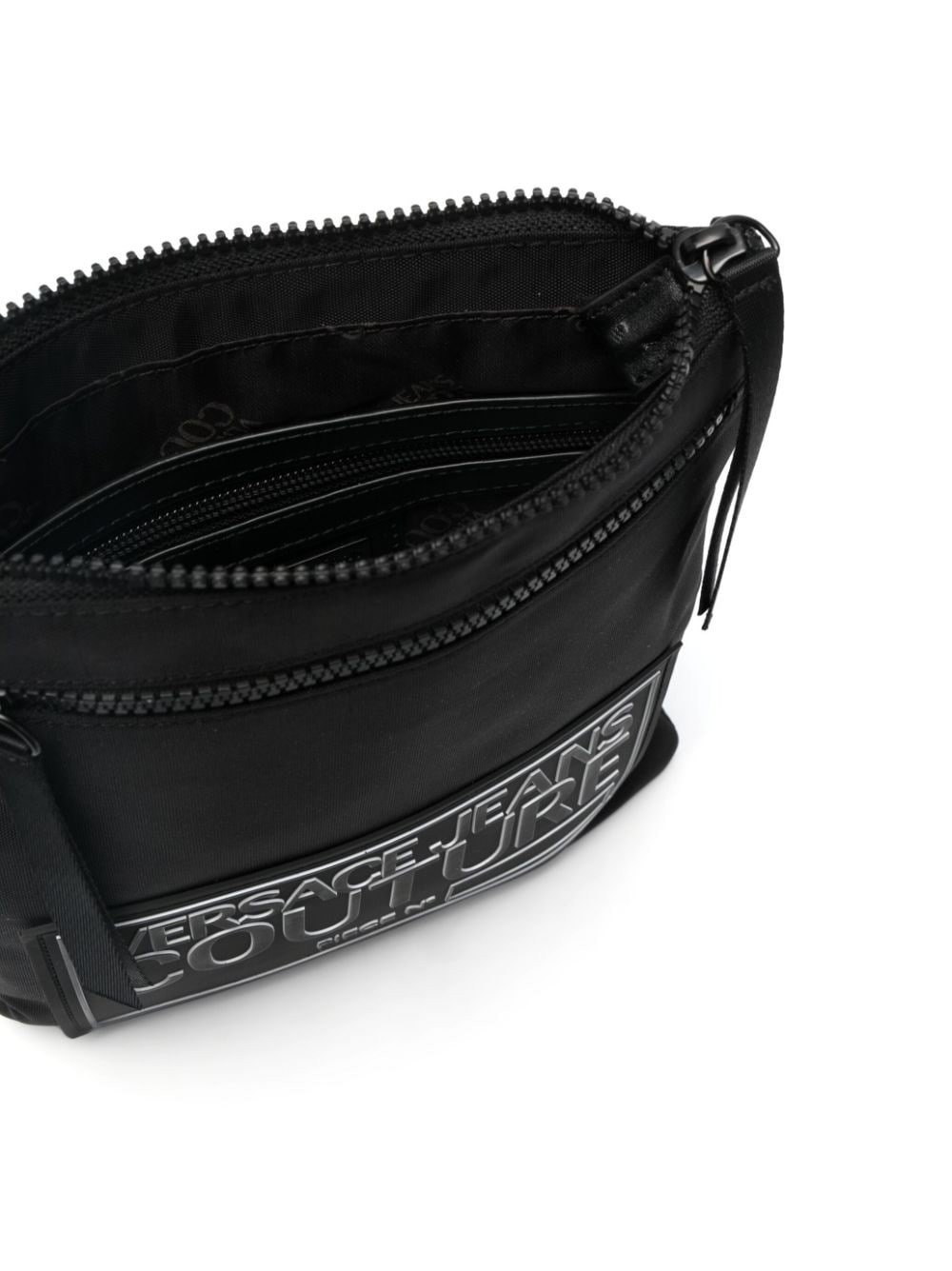logo-patch zip-fastening shoulder bag - 5