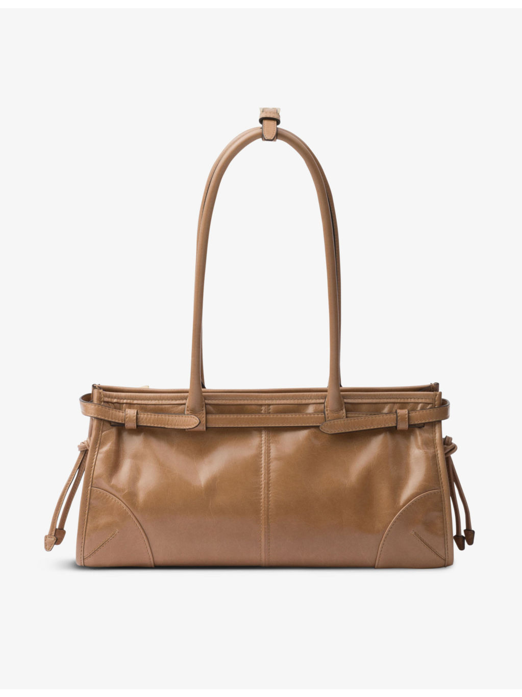 Brand-plaque medium leather shoulder bag - 5