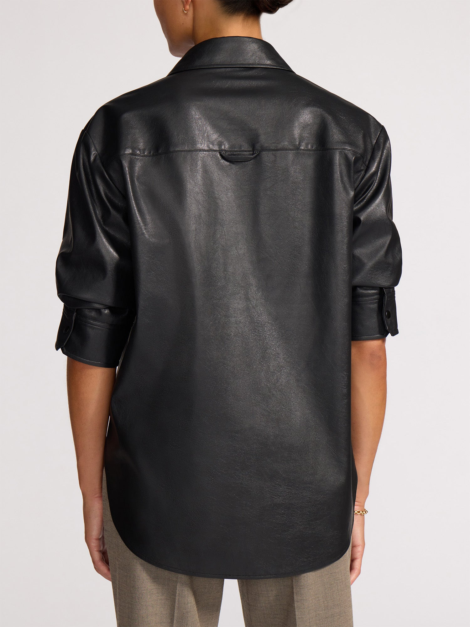 The Pia Vegan Leather Shirt - 5