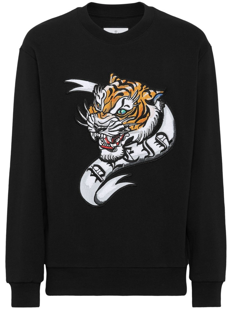 tattoo-print cotton sweatshirt 1