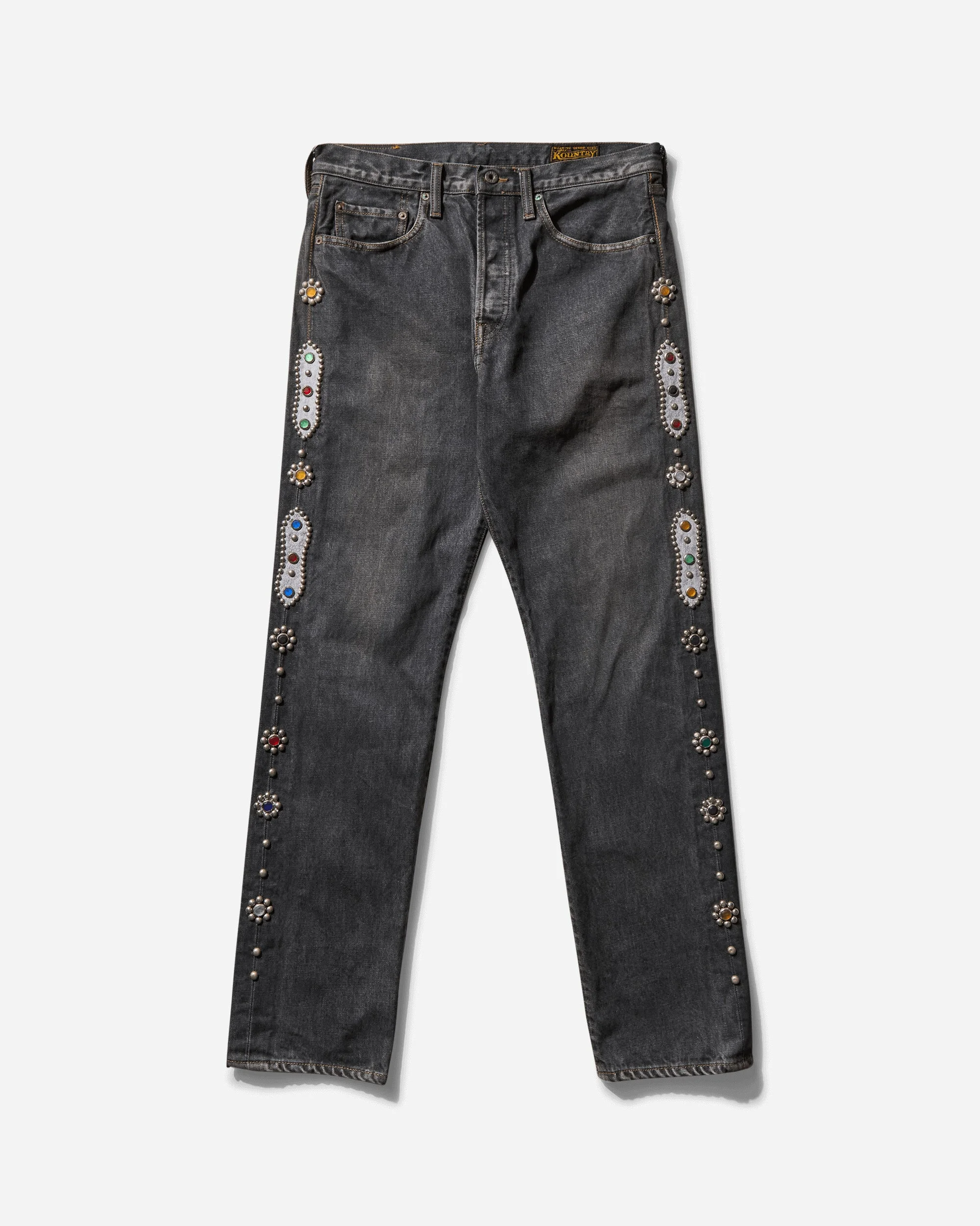 Men's 14oz Denim 5P Monkey Cisco (Studs) Black - 1