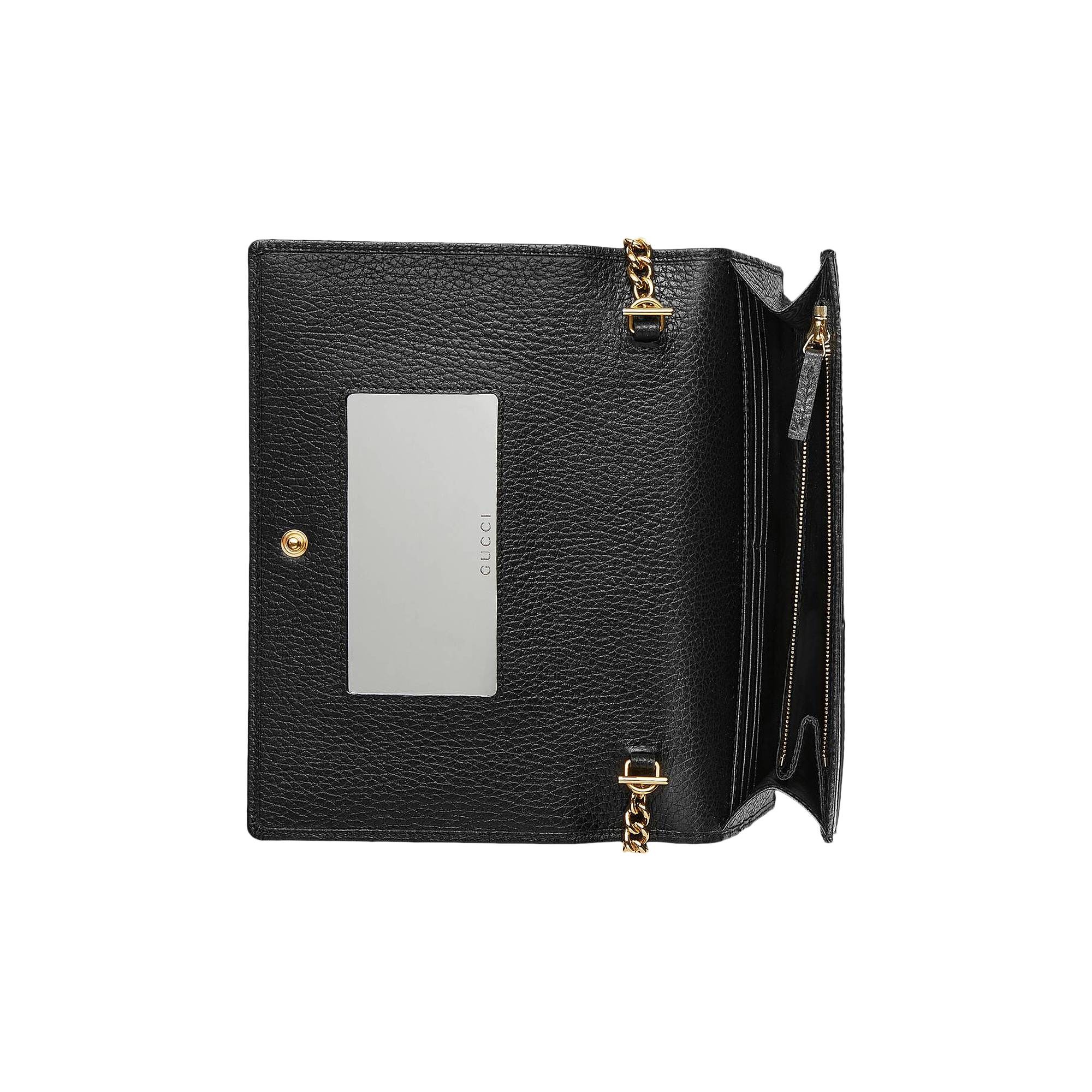 Gucci GG Marmont Leather Mini Chain Shoulder Bag 'Black' - 3